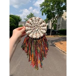 Handmade Rainbow and White Decor | Rainbow Wall Hanging | Nursery Rainbow Décor